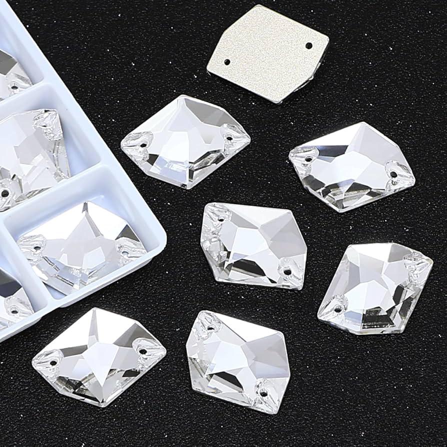 Crystal Cosmic Shape Sew-On Rhinestones – 17×13mm Flatback K5 Glass