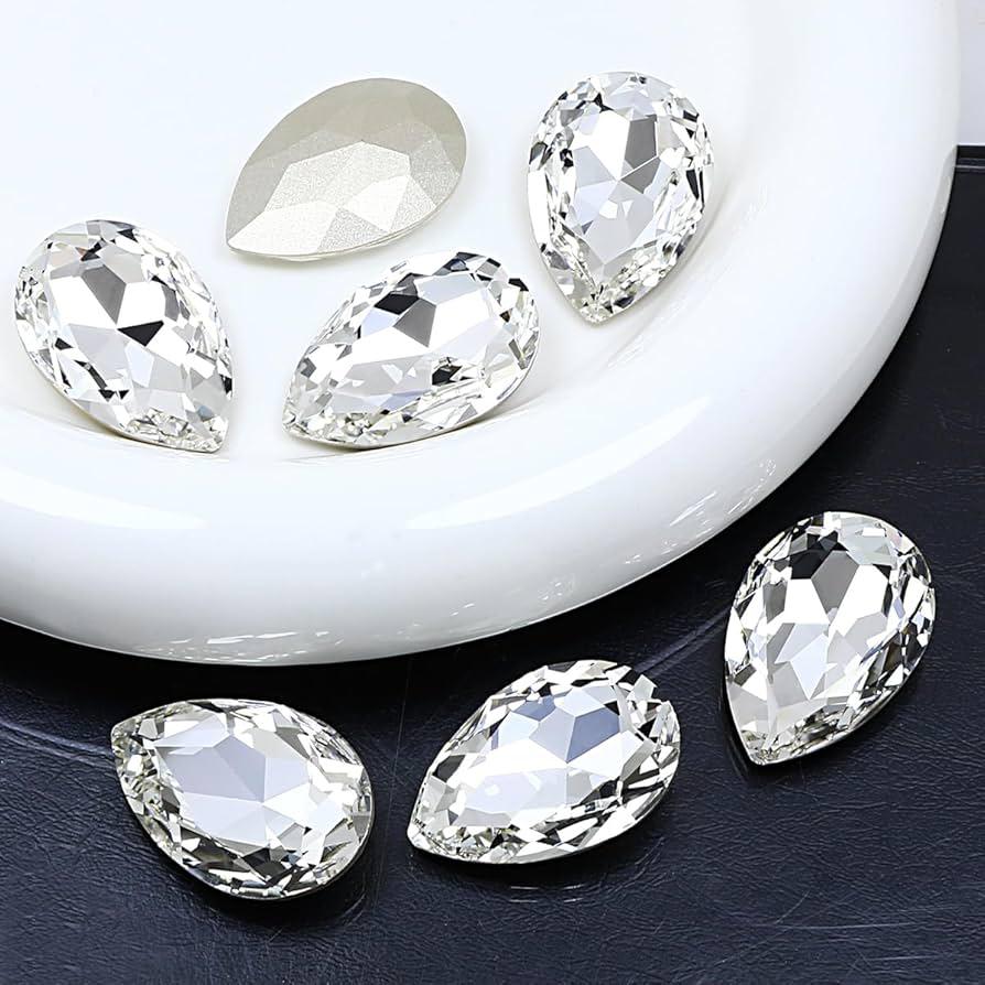Teardrop Crystal Rhinestones – Large Glass Gemstones for Crafts & Fashion