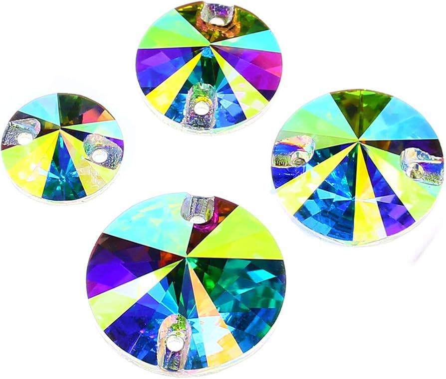 Round Flatback Sew-On Rhinestones – Glass Crystal Gems for Crafts