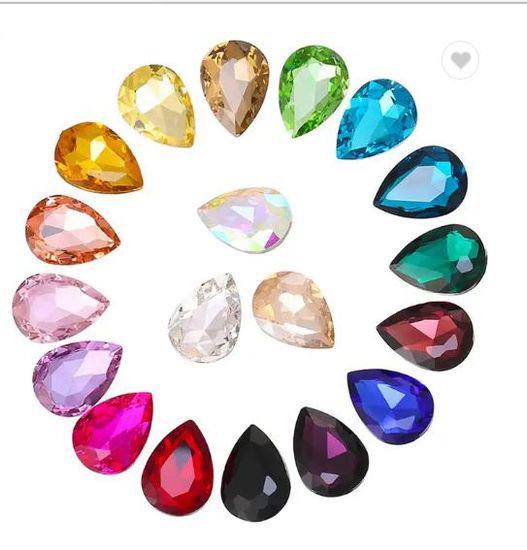Colourful Teardrop Rhinestones – Flatback Glass Beads for Jewelry & Clothes