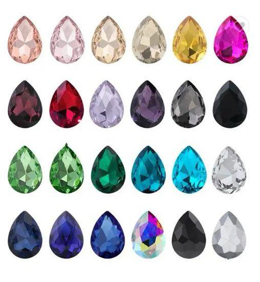 Colourful Teardrop Rhinestones – Flatback Glass Beads for Jewelry & Clothes