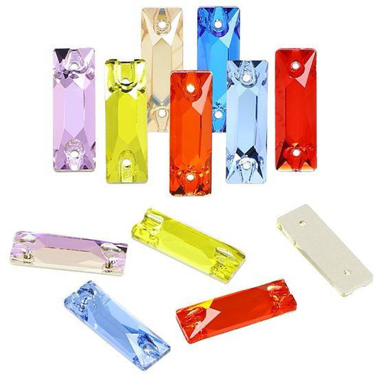 New AB colour Glass Flat Back Rhinestones Wholesale crystal sewing cosmic baguette shape