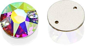 Round Crystal AB Sew-On Rhinestones – Flatback Gems with Holes