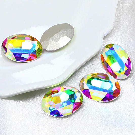 Crystal AB Oval Pointback Rhinestones – 30×20mm