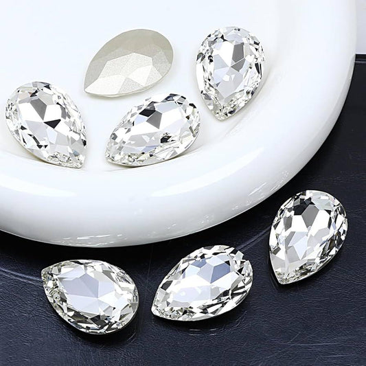 Teardrop Crystal Rhinestones – Large Glass Gemstones for Crafts & Fashion