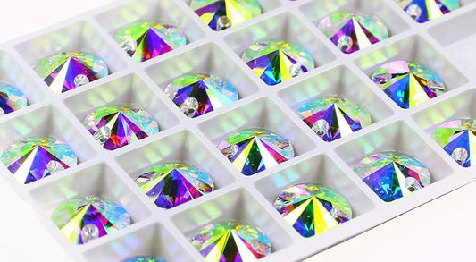 Round Flatback Sew-On Rhinestones – Glass Crystal Gems for Crafts