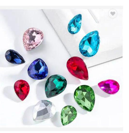Colourful Teardrop Rhinestones – Flatback Glass Beads for Jewelry & Clothes